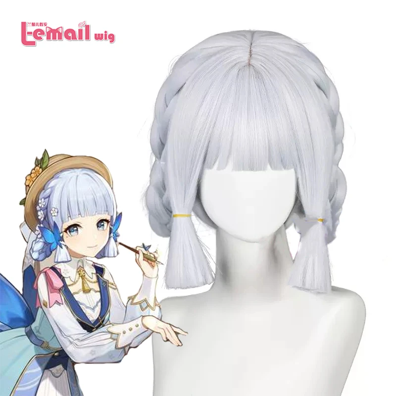 

L-email wig Synthetic Hair Genshin Impact Kamisato Ayaka Springbloom Missive Cosplay Wigs Heat Resistant Sliver Cosplay Wigs