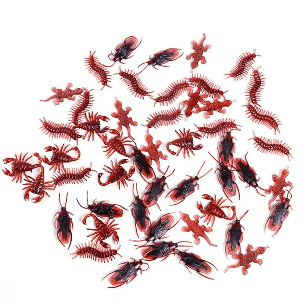 10Pcs/set Scorpion Simulation Fake Rubber Cockroach Gecko Centipede Simulation Cockroach Model Soft Material Fake Tricky Props