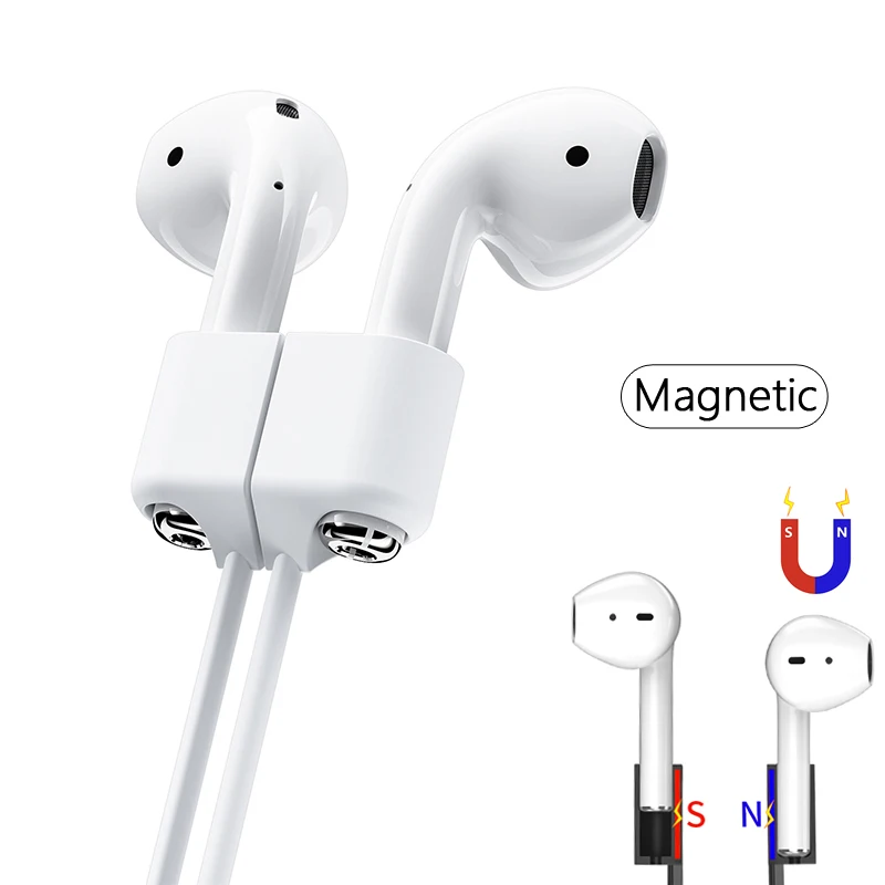 Silicone sem fio bluetooth fone de ouvido pescoço cinta cabo corda para airpods pro 1 2 3 magnético anti-perdido silicone fones de ouvido corda
