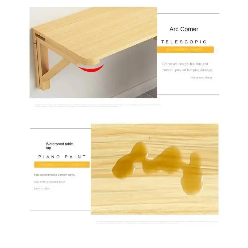 wood Solid Folding wall desk Simple Laptop/PC desktop Children's study desk with assembly Student office writing computer desk