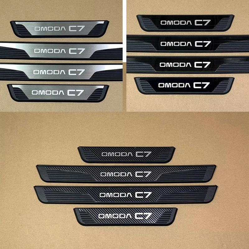 

For Omoda C7 C9 2024 2025 2026 2027 Auto Door Sill Pedal Cover Scuff Plate Trims Protector Sticker Car Styling Accessories