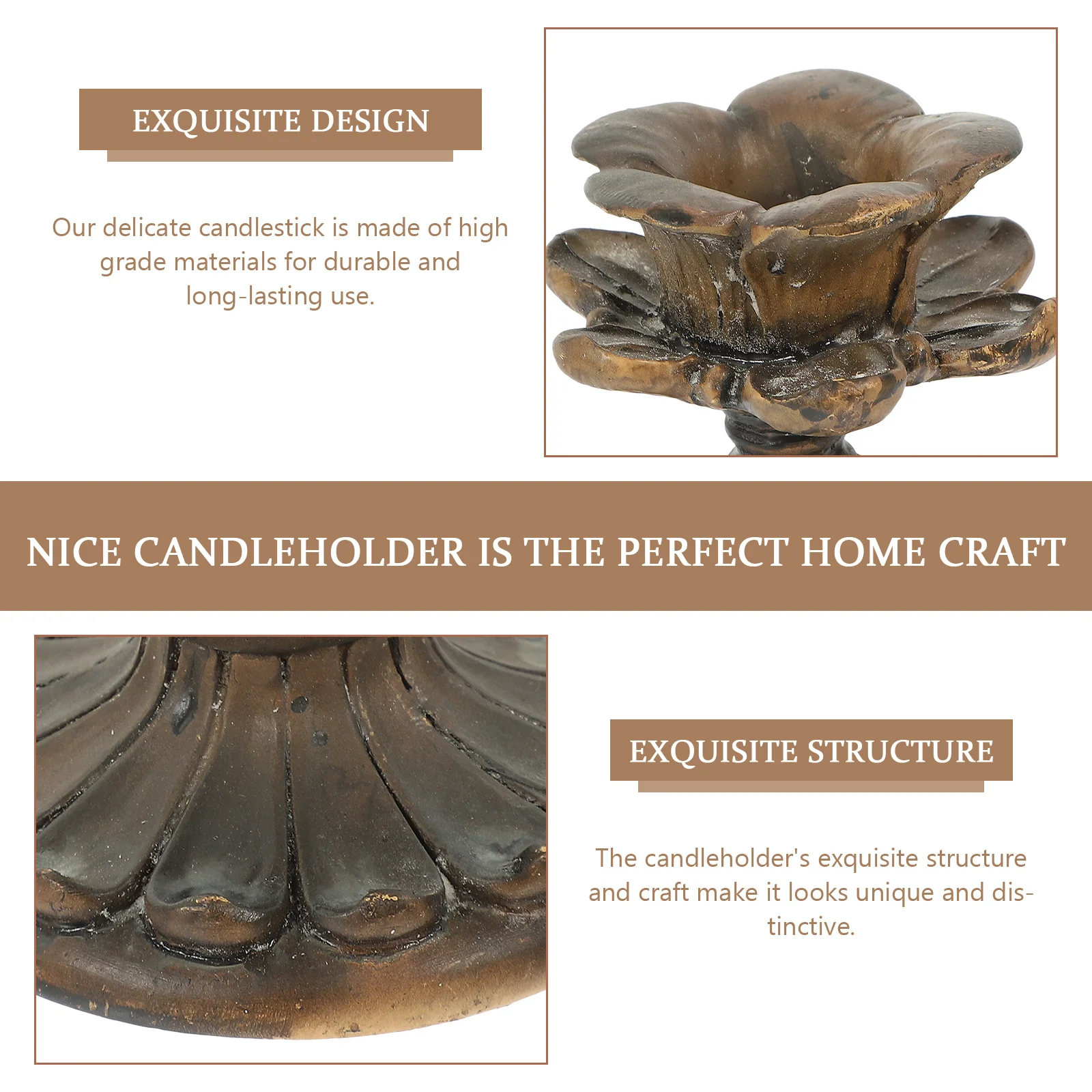 

Retro Resin Carved Floral Holder Roman Table Centerpiece Home Party Decoration Warm Atmosphere