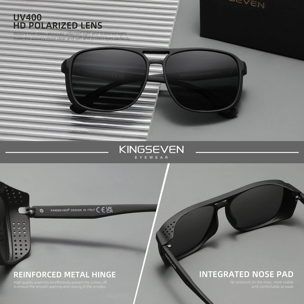 Kingseven แว่นตากันแดดโพลาไรซ์ UV400ผู้หญิงผู้ชายแว่นตา TR90แว่นตากลางแจ้งแว่นตาป้องกันแสงสะท้อนสำหรับการเดินทาง aksesoris lensa