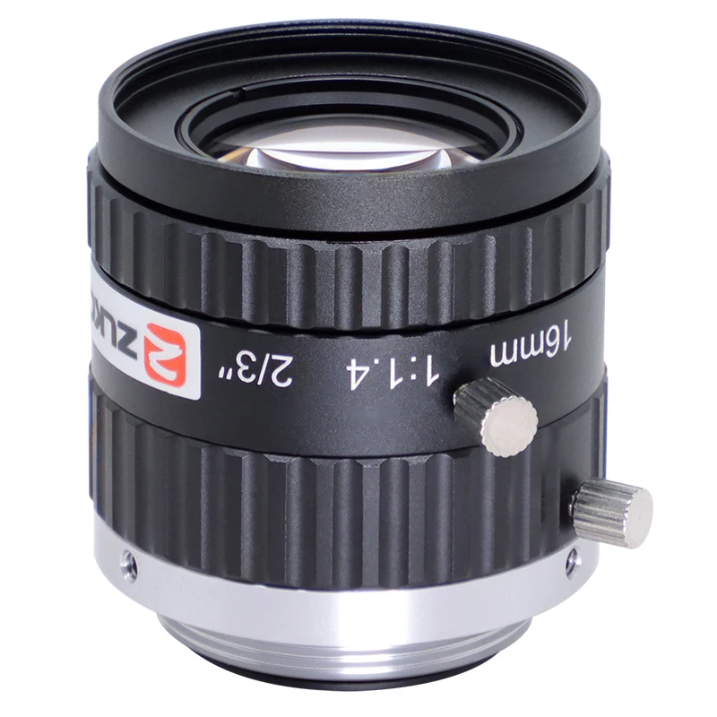 ZLKC F1.4 Obiektyw przemysłowy 16 mm Stała ostrość 2/3'' C Mount Lente 5MP FA Kamery CCTV Obiektywy o wysokim kontraście do wizji maszynowej