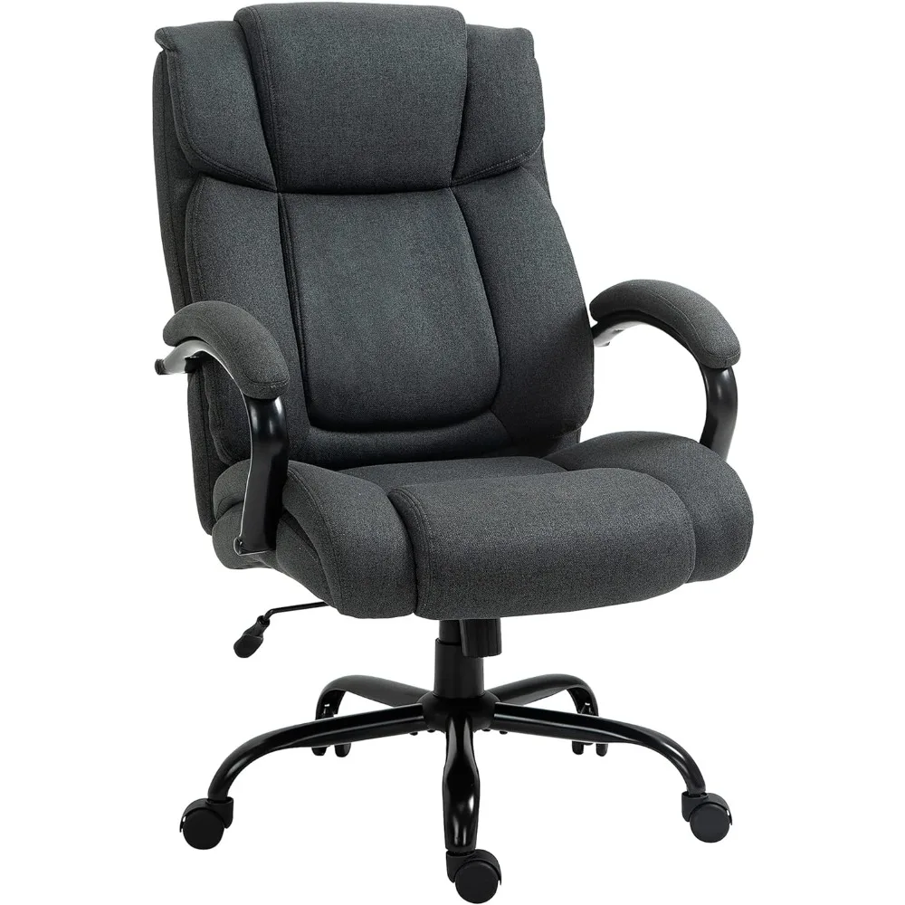 

Vinsetto High Back Big and Tall Executive Office Chair 484lbs with Wide Seat, Computer Desk Chair with Linen Fabric