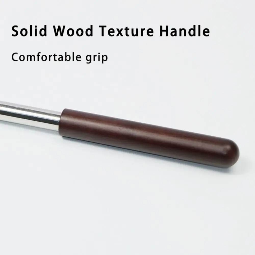 Solid Wood Handle Flagpole Stainless Steel Rod 200/250/300cm Tour Guide Flag Pole Retractable Teaching Pointer Tour Guide