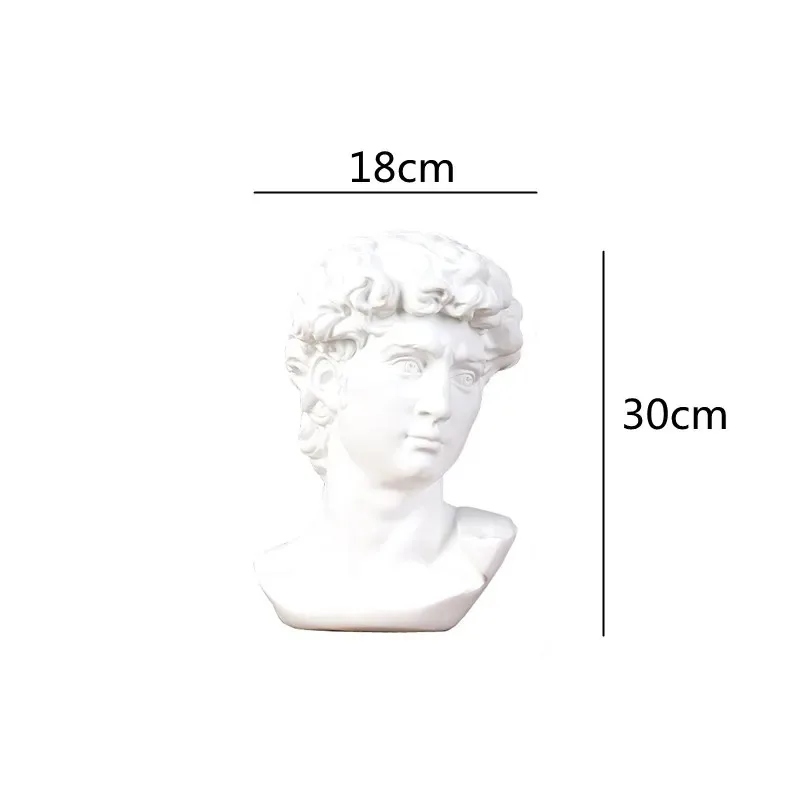 Greek David Bust Statue Resin Decorative Figurines Sculpture Home Office Bookshelf Desk Living Room Decor Mythology Ornaments