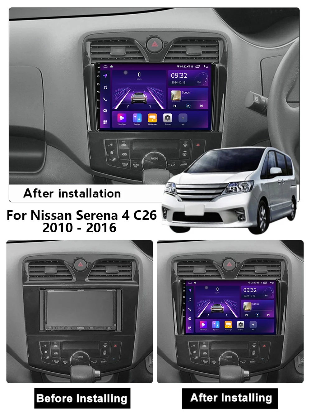Car Multimedia Player For Nissan Serena 4 C26 2010-2016 Android GPS Navigation Carplay Auto Stereo Radio Stereo DSP 2Din WIFI