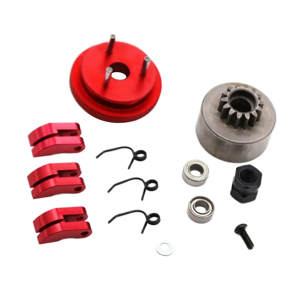1 8 RC Car Parts 14T Clutch Bell Gear Lightweight Metal Flywheel Assembly for HSP HPI Hobao ZD Racing