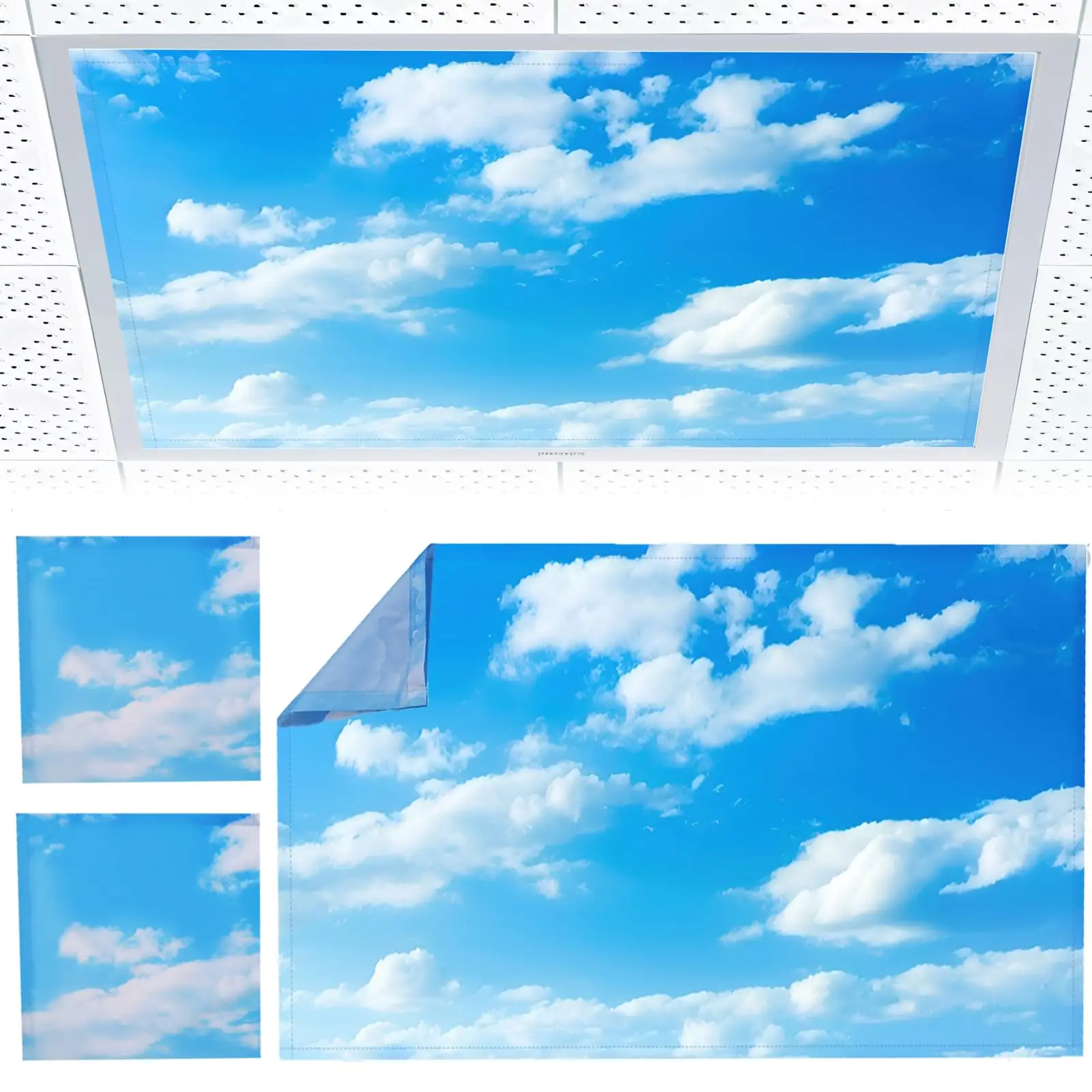 2 Pcs Fluorescent Light Covers for Ceiling Lights Classroom Magnetic Design Suitable for Home/office/hospital Decor Light Covers