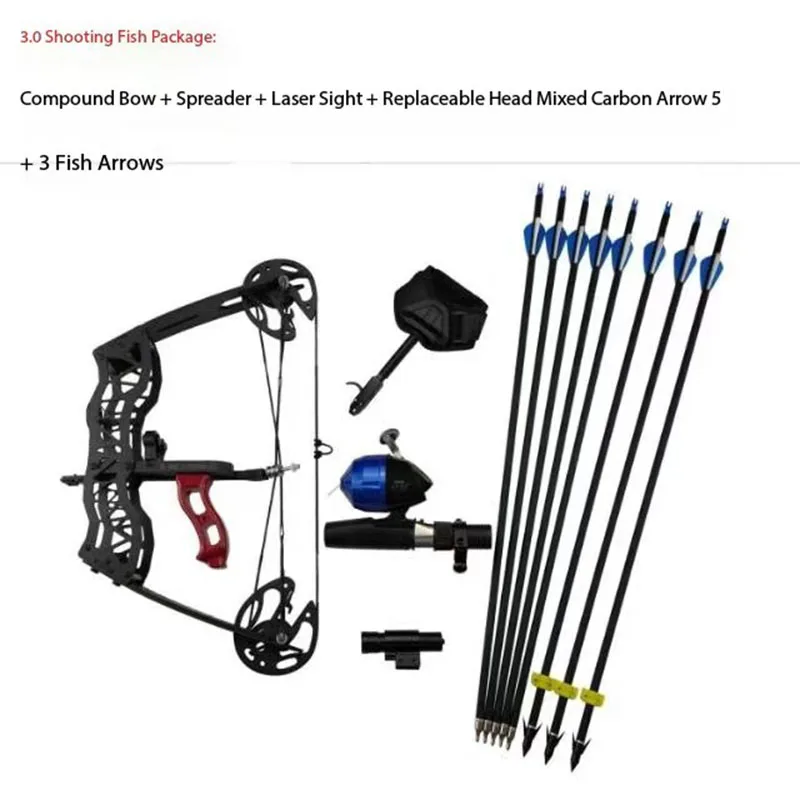 Small Composite Bow and Arrow, Continuous Steel Ball Bow Combination, Professional Outdoor Fsh Shooter, Pulley Bow, New