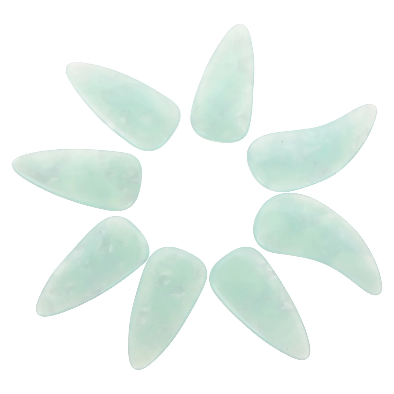 

8pcs Guzheng Finger Picks Resin Double-Sided Medium Size Light Green For Kids Adults Durable Thumb Guards Practice Performance