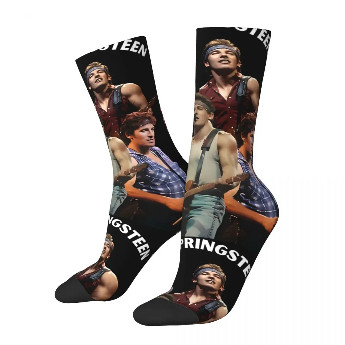 Vintage Born In The USA Men's compression Socks Unisex Bruce Springsteen Harajuku Seamless Printed Novelty Crew Sock