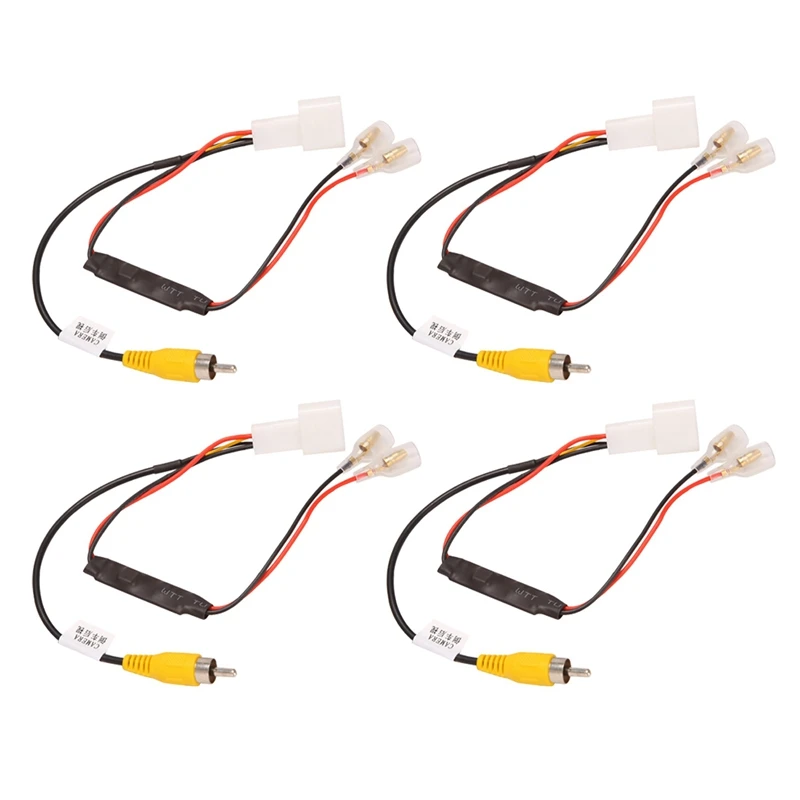 

4X 4 Pin Car Reverse Camera Retention Wiring Harness Cable Plug Adapter Connector Fit For Toyota