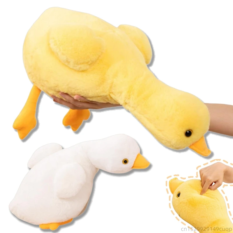 

50/70cm Kawaii High Quality Simulation Duck Plush Doll Yellow White Long Hair Duck Goose Plush Toy Gift For Boys And Girls