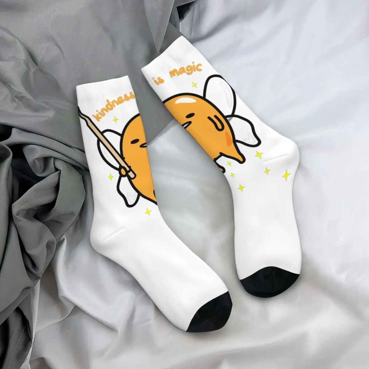 Gudetama-男性と女性のための通気性のある魔法の靴下,スケートボード,暖かい,カジュアル,冬