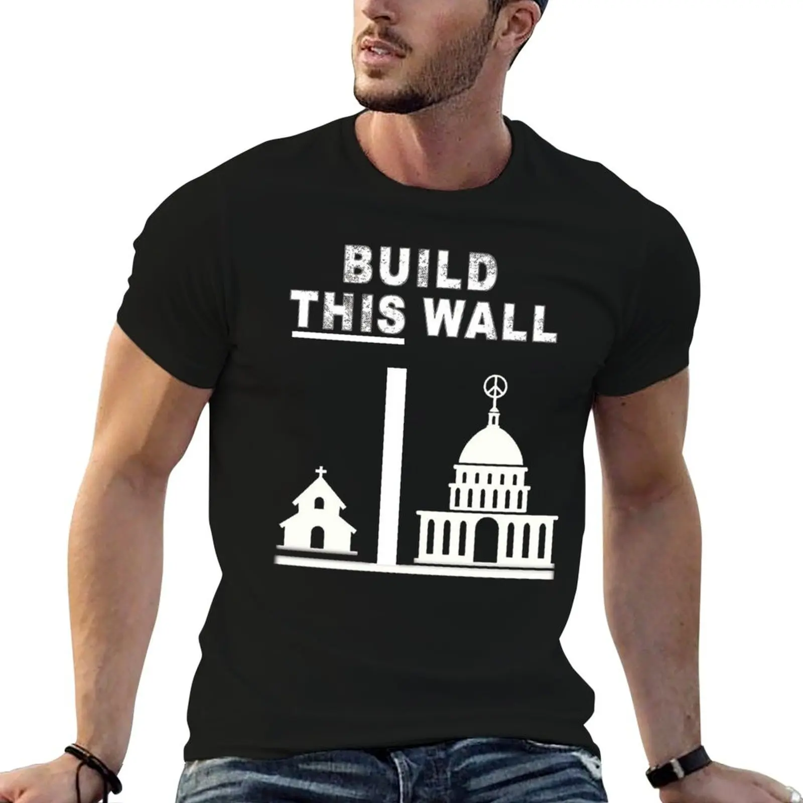

Build this wall T-Shirt man t shirts high quality luxury brand t shirts for man pack cotton man t shirts graphic T-Shirt