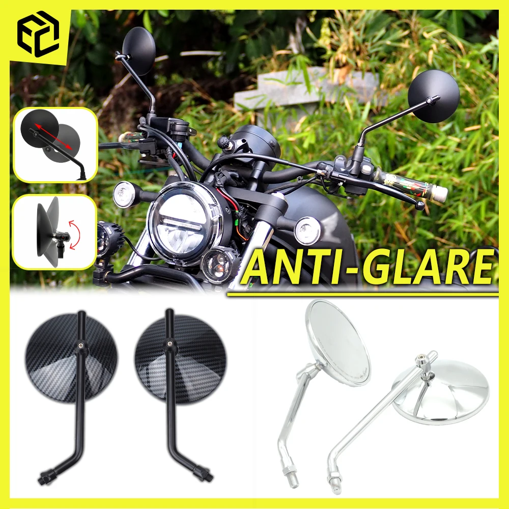 

For CL500 Motorcycle anti-glare rearview mirror Side Mirror Round Mirror Retro Mirror For Honda Rebel 500 1100 300 250