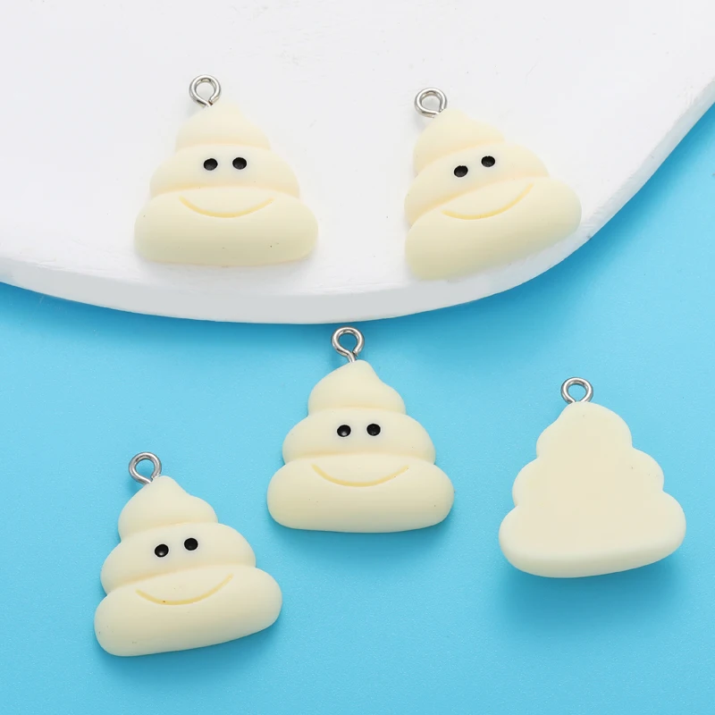 5pcs Sweet 6 colors Resin Pet Shit Poop Charms for Earring Necklace Pendants DIY Craft Jewelry Making Accessories 22*25mm W353