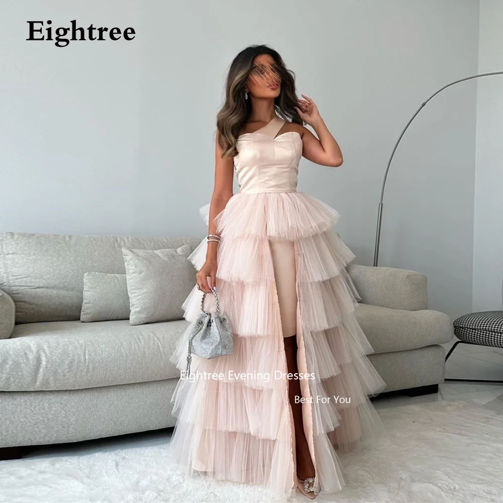 

Eightree Pink Tulle Abendkleider Dubai Prom Dresses Frill-Layered Elegant Party Dresses For Women 2023 Party Dresses