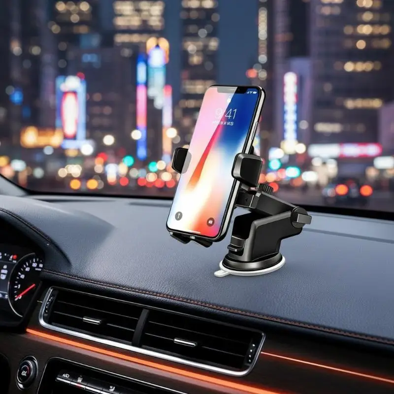 Car Phone Holder Linkage Sucker Mount 360° Rotatable Adjustable Stand Universal for All Smart Phones Car Travel Accessory
