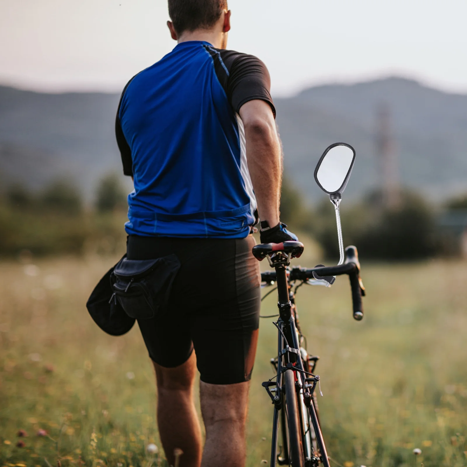 

1Pair Mountain Bike Rearview Mirrors Handlebar Mount 360 Rotatable Wide Angle Safe Cycling Rear View Mirrors ABS Bike Mirror