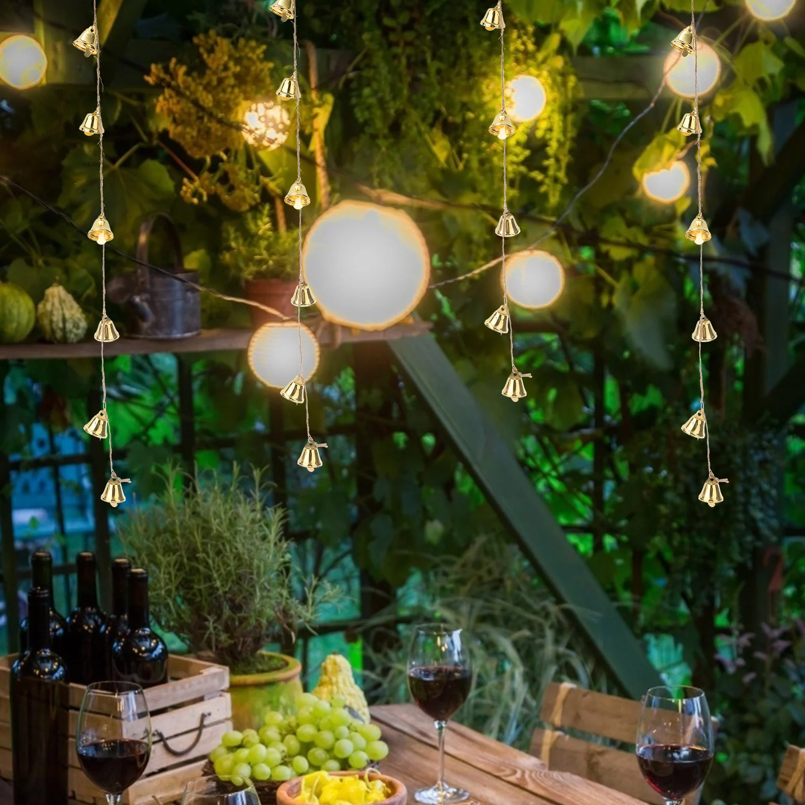 11pcs Bell Hanging Decor Delicate Shape Festive Ornament For Home Door Garden Courtyard Pendant Holiday Party Decoration