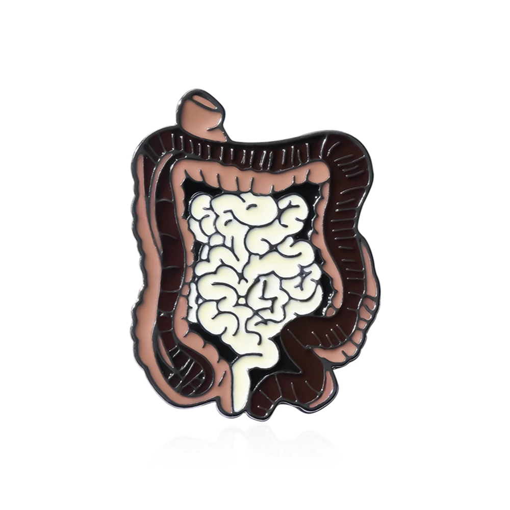 Catuni Bowel Viscera Anatomy Pin Brooch Enamel Medical Lapel Backpack Badge Jewelry Gifts for Doctor Nurse view 2