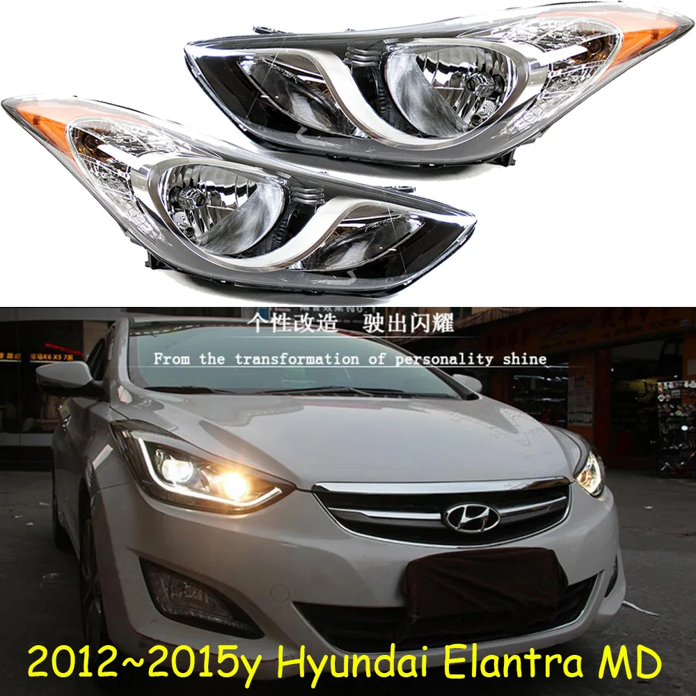 

1pcs car bumper headlamp For Hyundai Elantra MD headlight 2012~2015y head lamp for Hyundai Elantra fog lamp