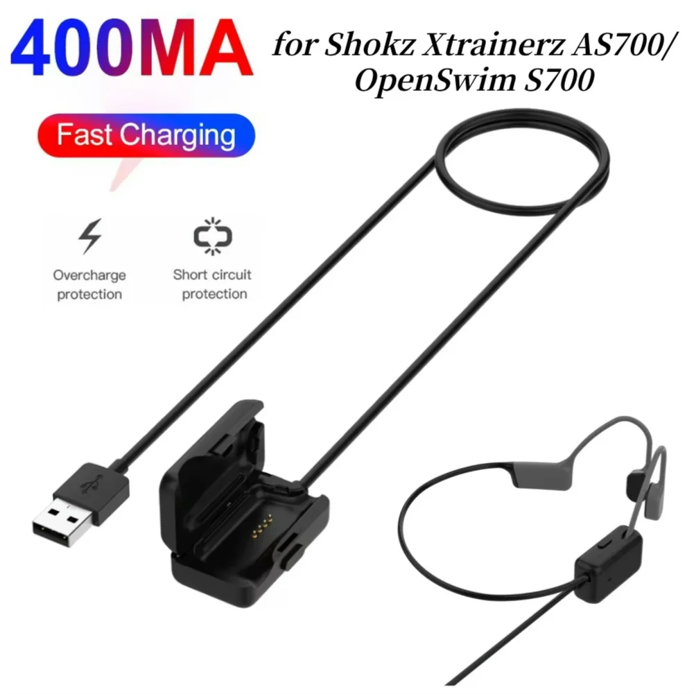 USB Charging Cable 1M Portable Charging Cord 5V 400MA Portable Cord Charger Connector for Shokz Xtrainerz AS700/OpenSwim S700