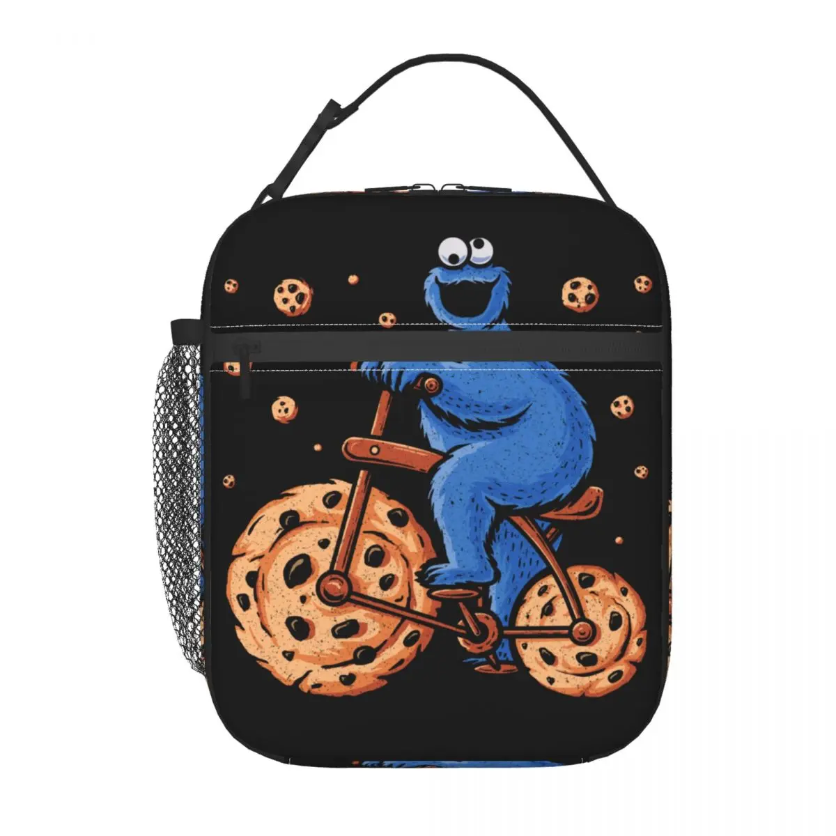 Custom Cookie Exercise-Funny Monster Bike Insulated Lunch Bags for Women Portable Cooler Thermal Food Lunch Box Camping Travel