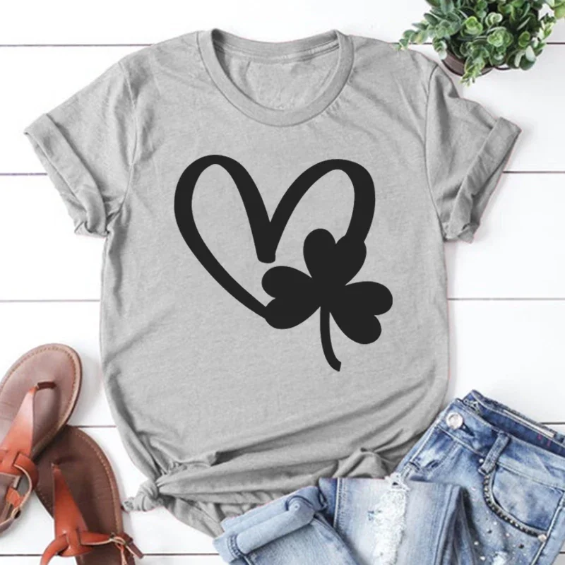 Heart Shamrock Shirt Love Shamrock Tshirt St Patrick's Day Shirt Saint Patricks Day Gift Shamrock Graphic Tees Irish Gifts