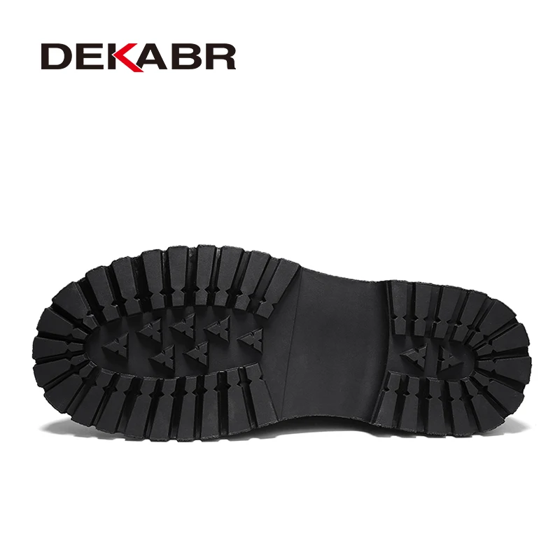 DEKABR Men Boots Leather Casual Platform Boots British Style Autumn Winter Fashion Comfortable Mens Shoes Ankle Botas De Hombre