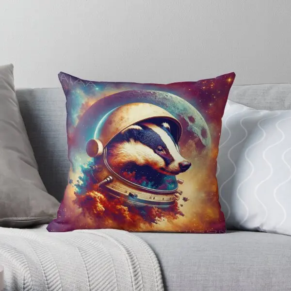 Cosmic Badger  Printing Throw Pillow Cover Decorative Comfort Car Decor Sofa Wedding Waist Square Pillows not include One Side