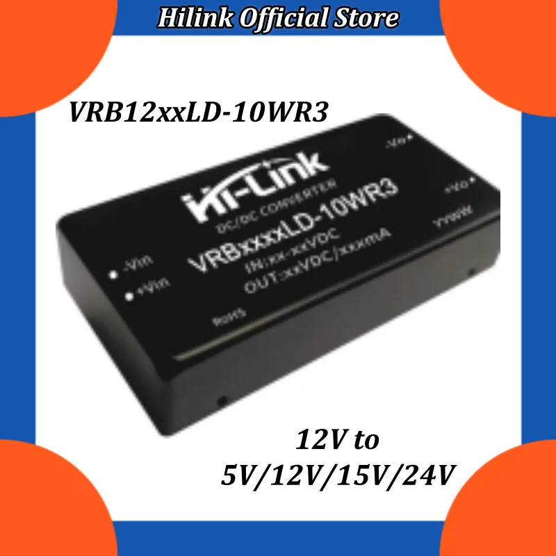 2pcs Hi-Link VRB12xxLD-10WR3 10W Isolated DC-DC Module 9-18V 2:1 Ultra Wide Input 5V 12V 15V 24V Single Output
