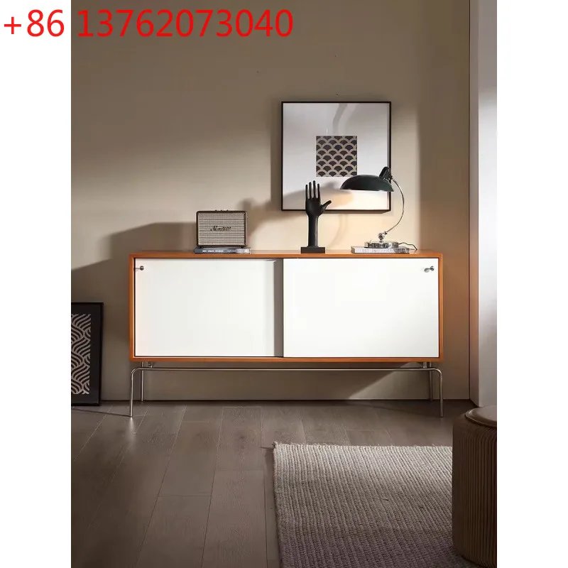 

Простой средневековый обеденный боковой шкаф из нержавеющей стали, шкафчик для гостиной, настенный встроенный шкаф для хранения в стиле ретро