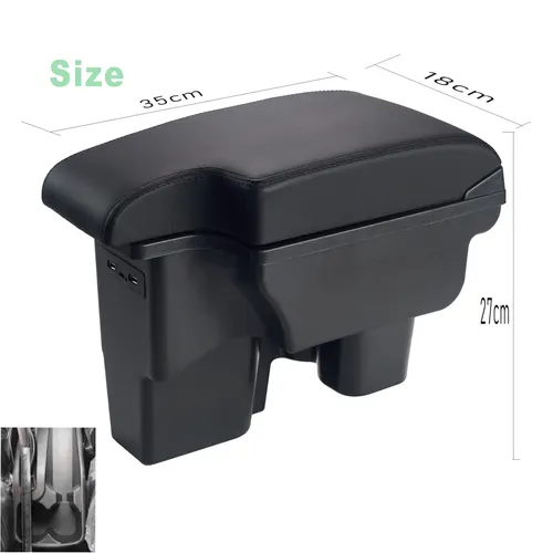 Imagen 2 del producto Reposabrazos para Toyota Hilux, piezas interiores de reequipamiento, caja de almacenamiento para reposabrazos de coche, soporte Cenicero, accesorios para coche, LED USB