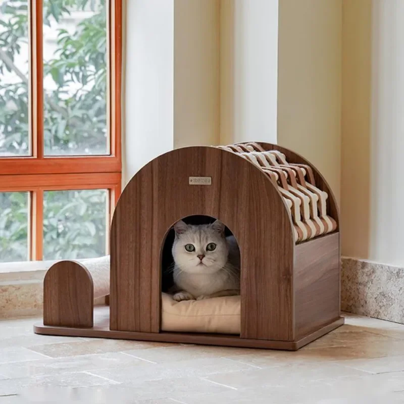 Modern Minimalist Cat House Multifunctional Pet Furniture Claw Grinding Toys Fully Enclosed Kitten Bed All-Season Universal