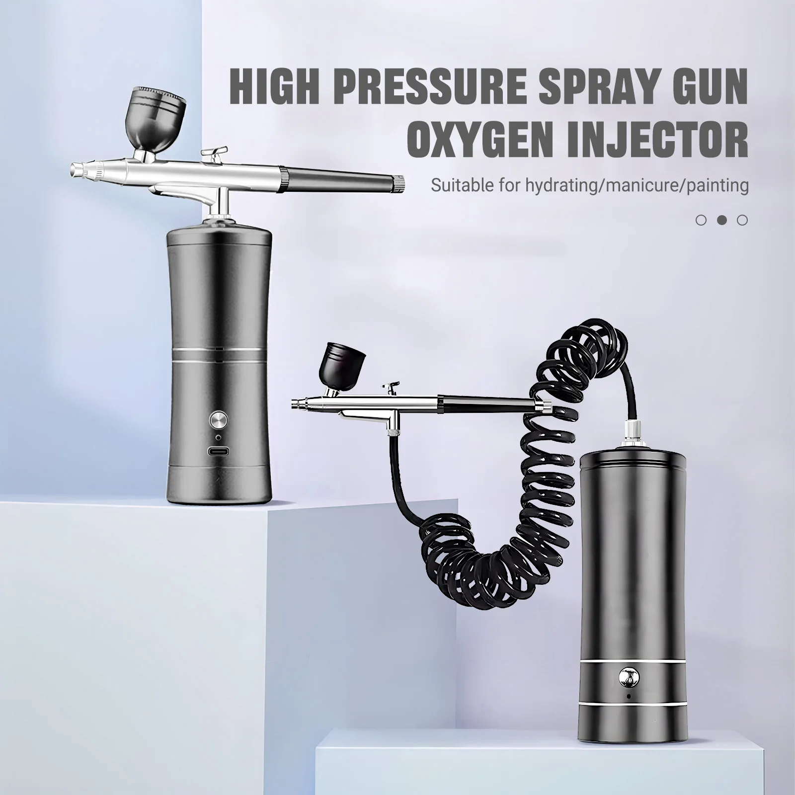 

Многофункциональный электрический аэрограф с дополнительным шлангом для маникюра, макияжа, декорирования тортов, росписи моделей