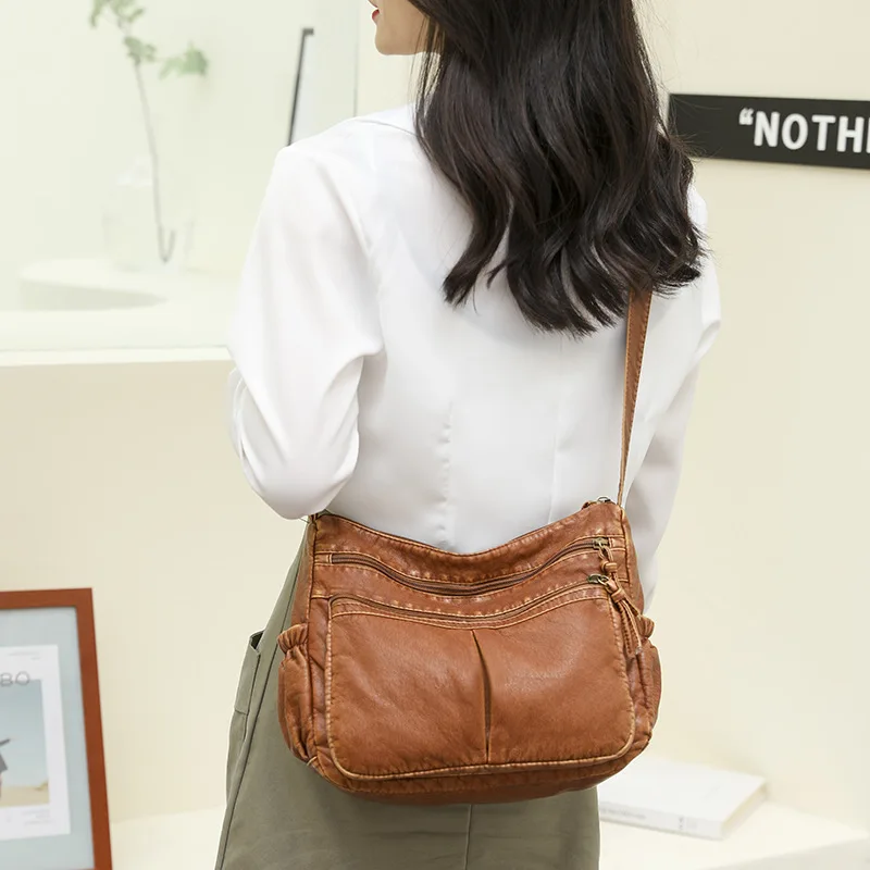 Soft bags for women Quality sac a main femme Pockets bolsas Handbags Designer Women Shoulder Bag Pu Leather Crossbody Bag