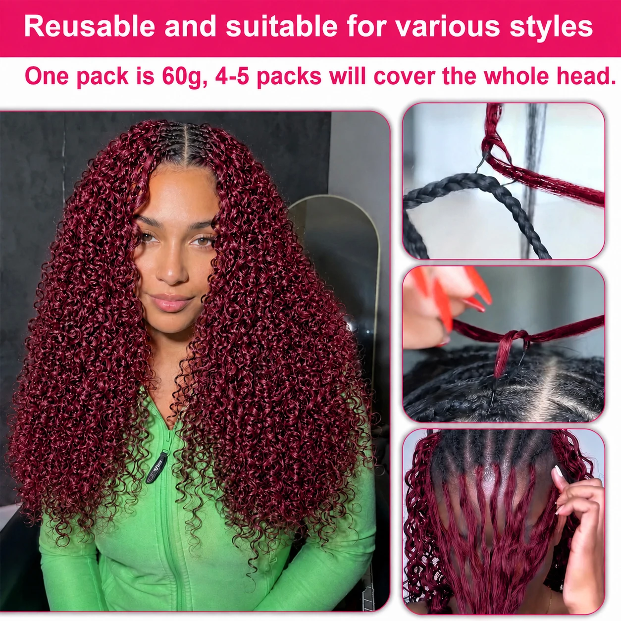 99J Bordo Tüy Krokşet %100 Ger - Crochet Braiding Hair incelemesi ve fiyatı