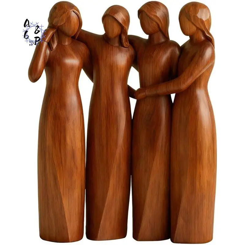 A68P-4 Sisters Friendship Resin Figurines Statue - Friend Birthday For Women Resin Friendship Decoration Statue Decor