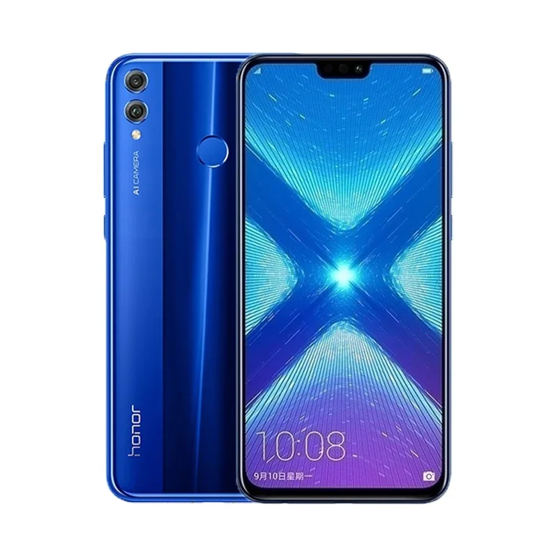HONOR 8X الهاتف الذكي البرامج الثابتة العالمية وحدة المعالجة المركزية Haisi Qilin 710 كاميرا خلفية 20MP 6.5 بوصة 3750mAh ثنائي الشريحة هاتف مستعمل