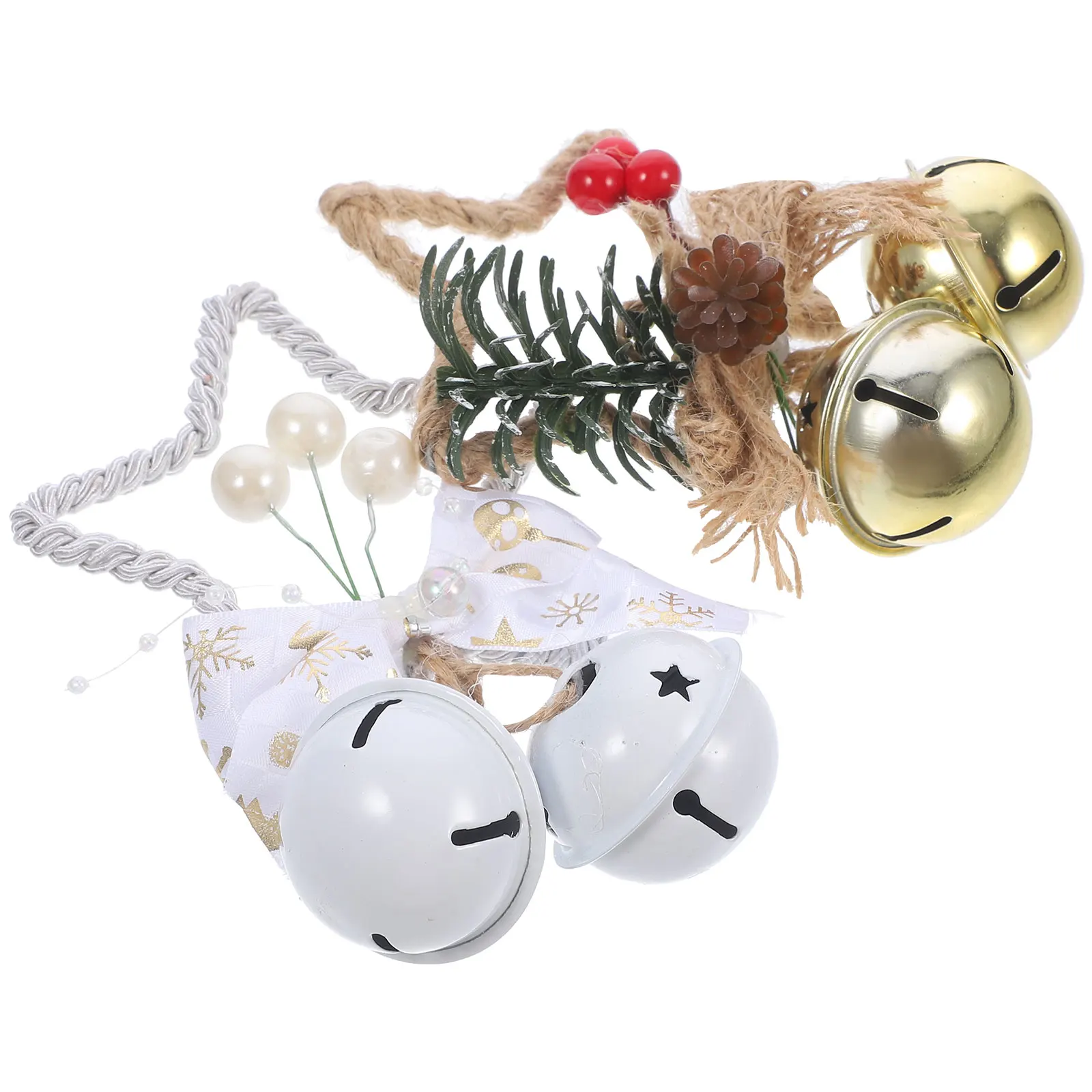 

2Pcs Christmas Hanging nament Five pointed Star Bell Accessories Lightweight DIY Xmas Tree Pendants Decorations Supplies