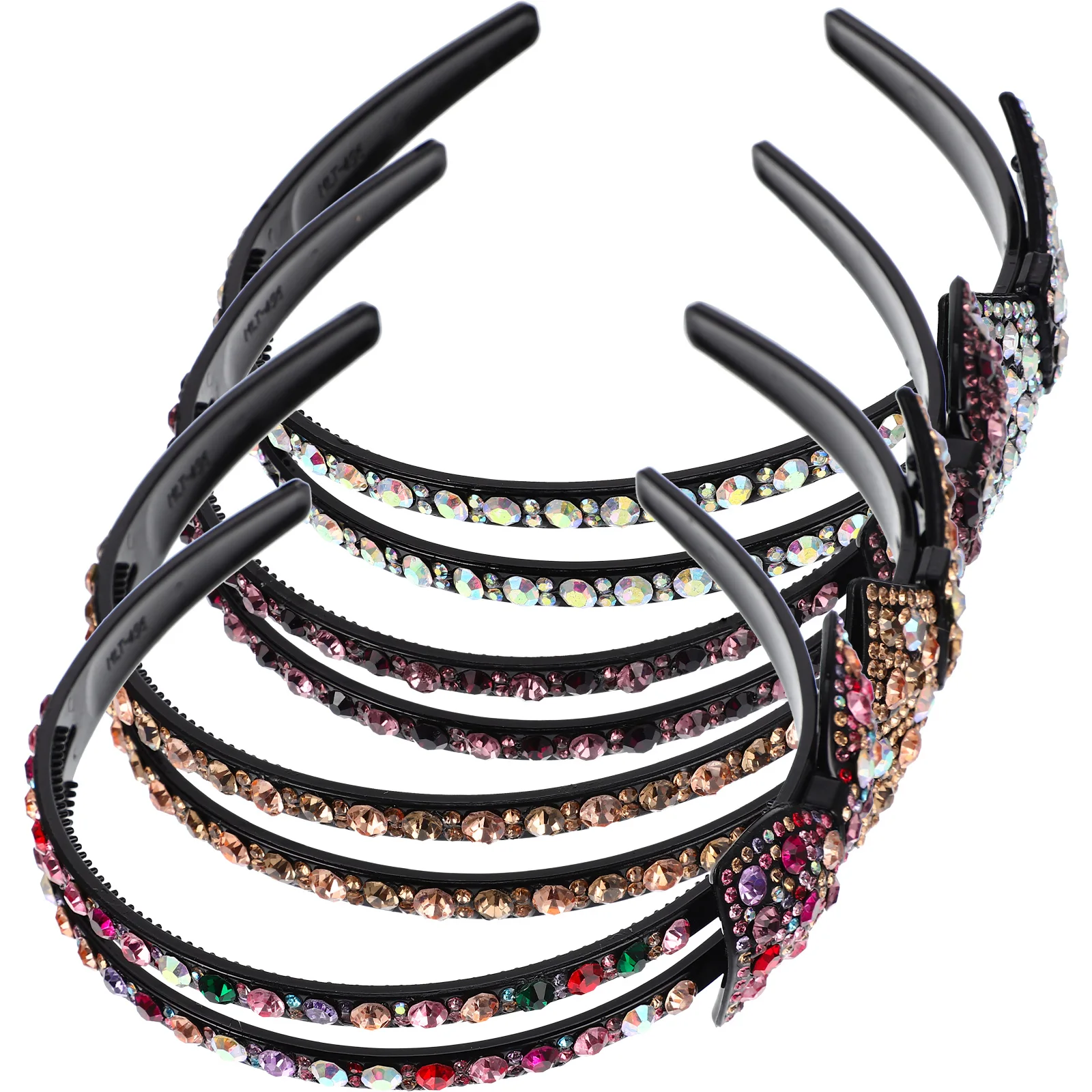 

4Pcs Rhinestone Bow Headb s Women Girls Thin Hair Hoops Accessories Comfortable Lightweight Stylish Headdress Daily Decor Party