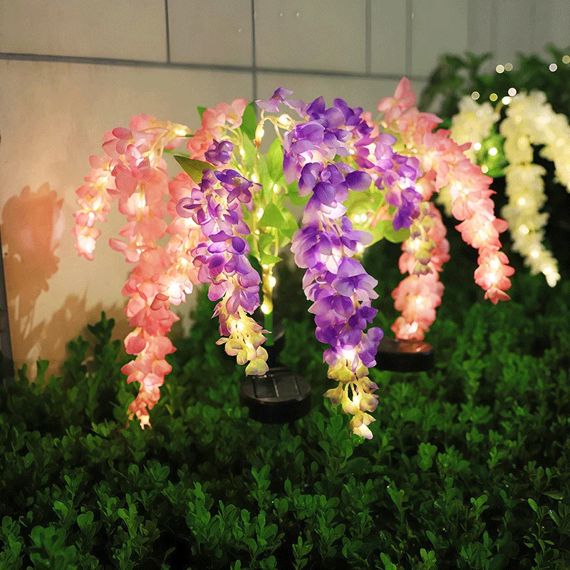 

1pc solar wisteria flower lamp LED garden courtyard decoration lamp lawn lamp Garden landscape lawn villa decoration
