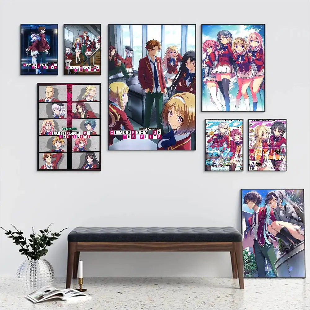 Classroom of the Elite Anime Anime Posters Sticky Decoracion Painting Wall Art White Kraft Paper Wall Decor