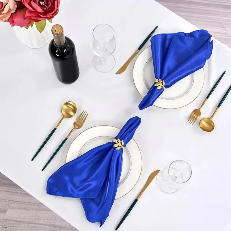 

Anti-wrinkle Shiny Square Satin Napkin Washable Seamless Royal Shine Glamor Table Napkin Dining Party Wedding Napkins Home Decor