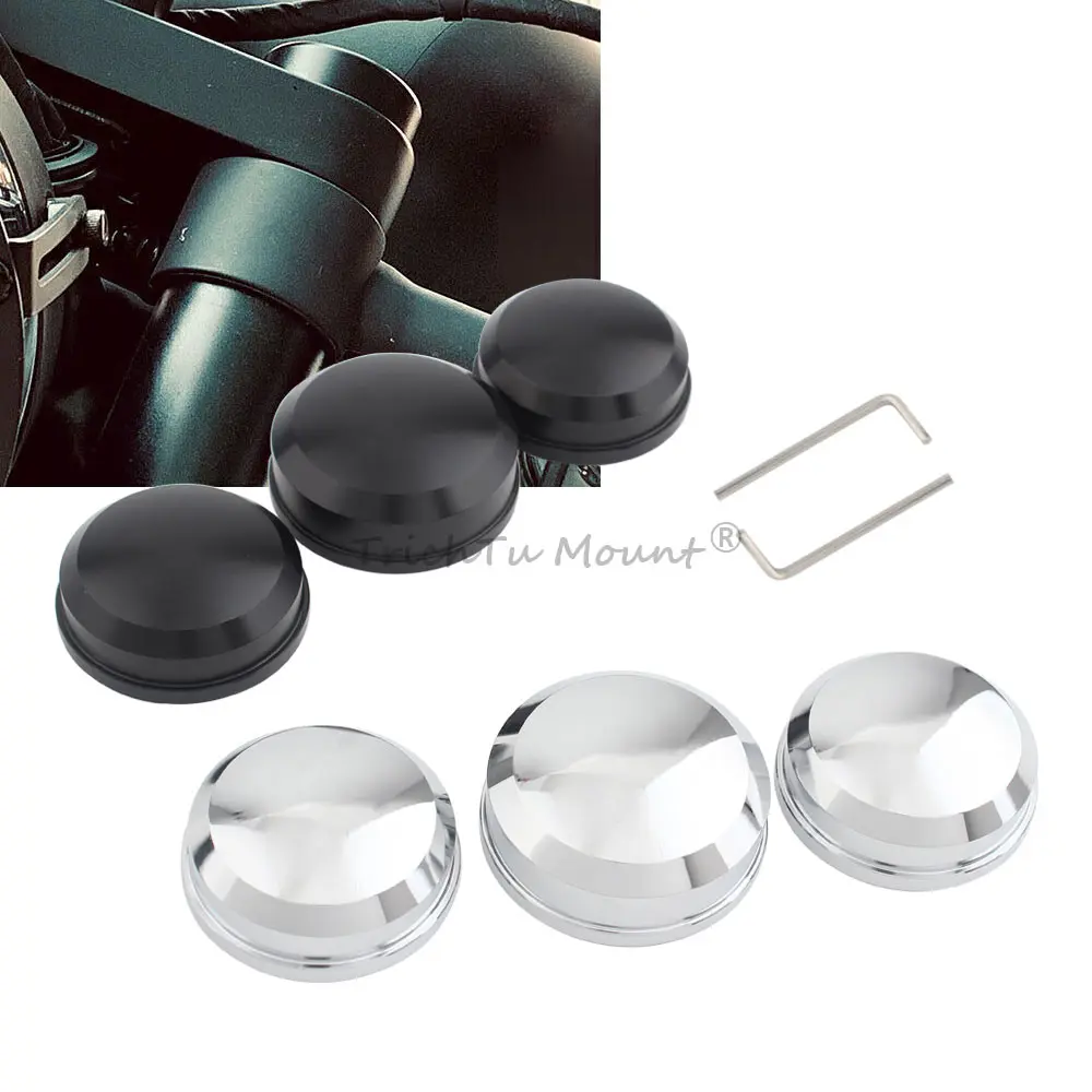 Motorrad-Gabelschaftmutter-Kappen-Abdeckungs-Kits, passend für Harley Dyna FXD Sportster Softail FLS FLSS FLSTF FLSTFB FLSTN 1990-17