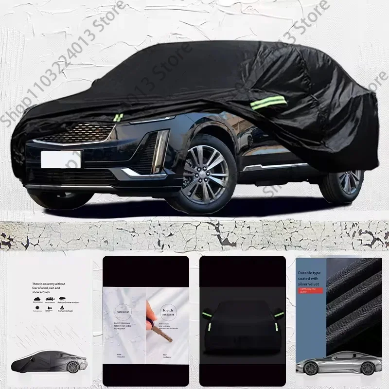 

For Cadillac XT6 Exterior Car Cover Outdoor Protection Full Car Covers Waterproof Sunshade Anti UV Snow Cover Car cover Black